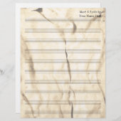 Papier Vintage Sepia Rincée Vierge Musique 10 Stave (Devant / Derrière)