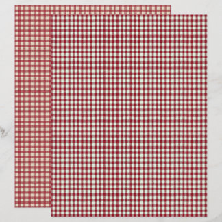 Papier Vintage Strawberry Plaid Scrapbook Paper