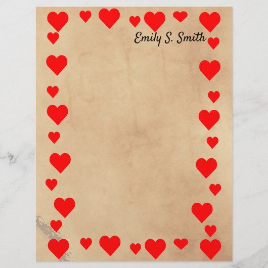Papier vintage Valentine Heart Border (Devant)