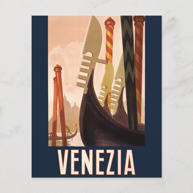 Papier Vintage Venice Italie Gondola Travel (Devant)