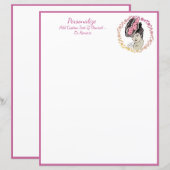 Papier Vintage Victorian Lady Feminine Flower Casquette (Devant / Derrière)