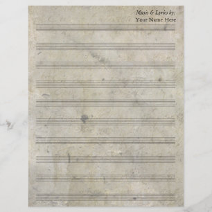 Papier Vintage Vieux Vieux Tôle Vierge Musique 10 Tige