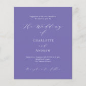 Papier Violet blanc budget formel faire-part de mariage (Devant)