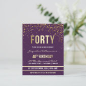 Papier Violet | Budget Gold Confetti 40e anniversaire fêt (Debout devant)