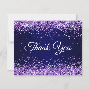 Papier Violet Pailleté Bleu Marine Ombré Merci