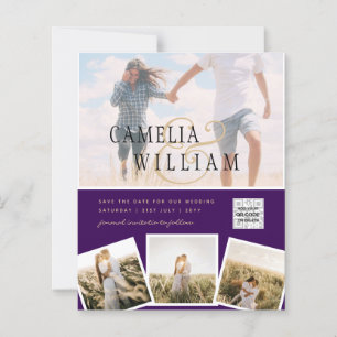 Papier Violet photo Mariage Inviter QR Code Enregistrer D