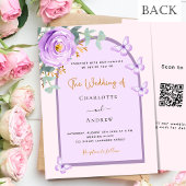 Papier Violet violet arche fleurie QR RSVP mariage budget