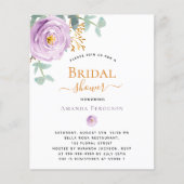 Papier Violet violet fleurie Fête des mariées budgétaire (Devant)