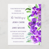 Papier Violet violet Floral Boho Mariage d'été (Devant)