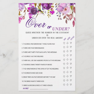 Papier Violet violet Peony Floral Fête des mariées Jeu
