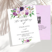Papier Violet violet QR RSVP budget faire-part de mariage
