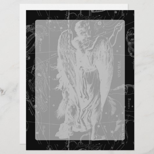Papier Virgo Constellation Hevelius 1690 (Devant / Derrière)