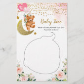 Papier Visage de bébé Baby shower rose (Devant)