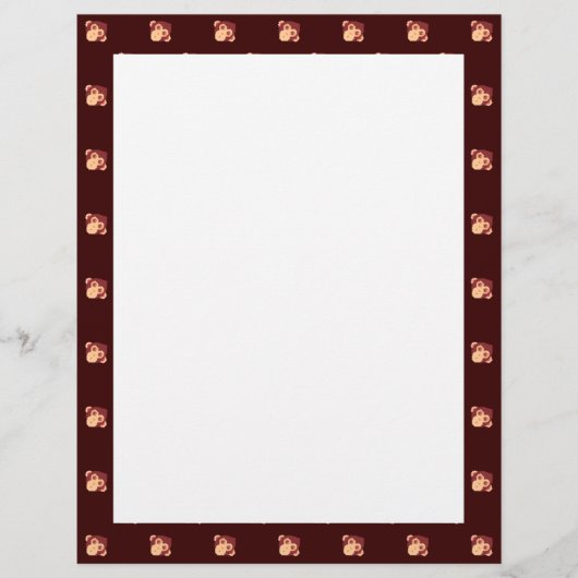 Papier Visage de singe pixelisé mignon (Devant)