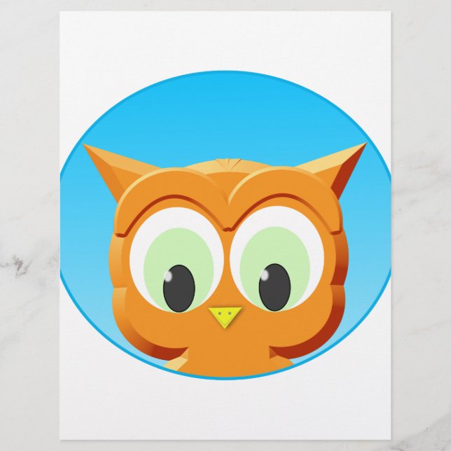 Papier Visage d'une petite chouette (Devant)