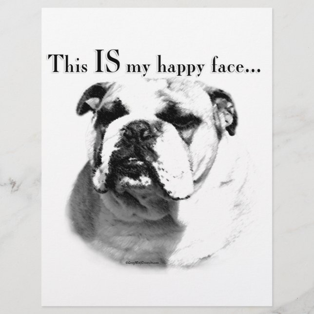 Papier Visage heureux de Bouledogue (Devant)