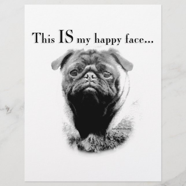 Papier Visage heureux de Pug (Devant)