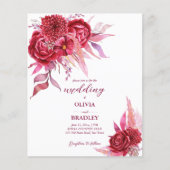 Papier Viva magenta bourgogne rose fleurs budget invitati (Devant)