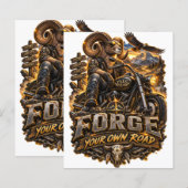 Papier VLLC Forge Your Own Road Motorcycle Biker Skeleton (Devant / Derrière)