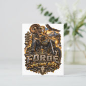 Papier VLLC Forge Your Own Road Motorcycle Biker Skeleton (Debout devant)