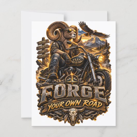 Papier VLLC Forge Your Own Road Motorcycle Biker Skeleton (Devant)