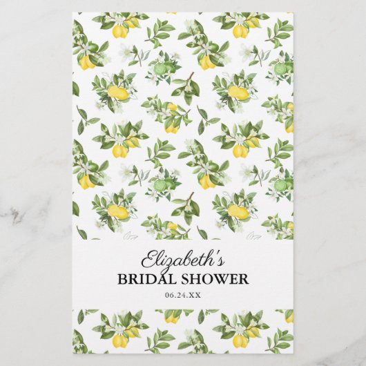 Papier Voeux & Conseils Citrus Fête des mariées de verdur (Dos)