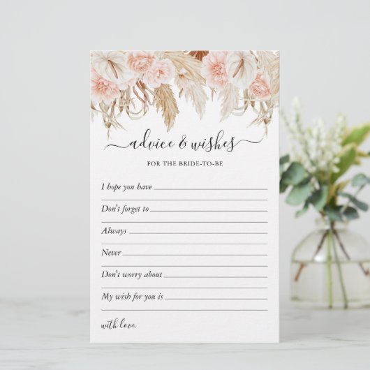 Papier Voeux & Conseils Fête des mariées Grass Pampas (Debout devant)