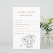 Papier Vœux de Baby Shower d'Éléphant pour Bébé (Debout devant)