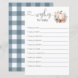Papier Vœux de Baby Shower pour Bébé Little Pumpkin Boy
