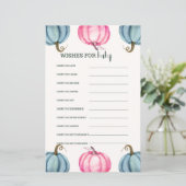 Papier Vœux de Baby Shower pour une Petite Citrouille Rus (Debout devant)