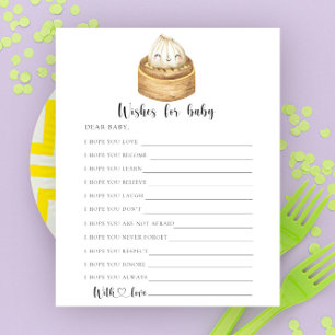 Papier Vœux de bébé pour la baby shower pour bébé chinois