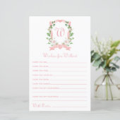 Papier Vœux de Couronne Florale pour Bébé (Debout devant)