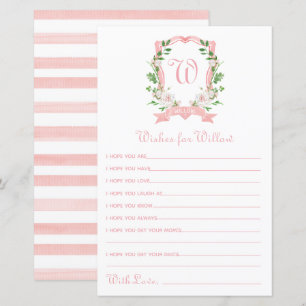 Papier Vœux de Couronne Florale pour Bébé