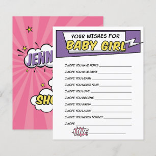 Papier Vœux de douche de bébé de bande dessinée de super-
