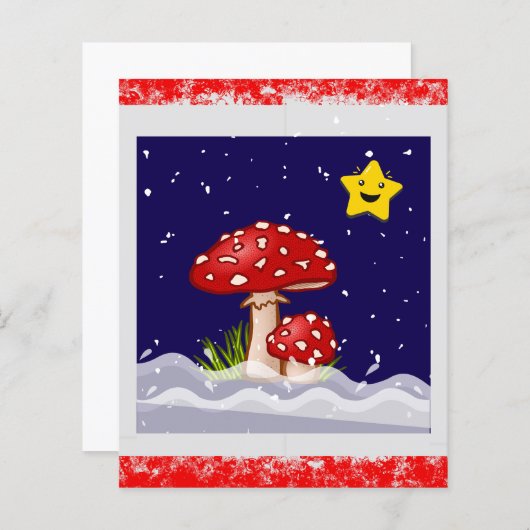 Papier Vœux de Noël, jours enneigés (Devant / Derrière)