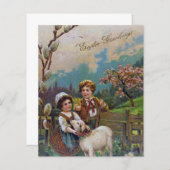 Papier Vœux de Pâques 1908 (Devant / Derrière)