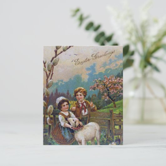 Papier Vœux de Pâques 1908 (Debout devant)