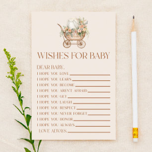 Papier Voeux De Transport Floral Rose Pour Baby shower Je