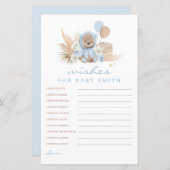 Papier Vœux d'ours en peluche Boho pour bébé Jeu de baby  (Devant / Derrière)