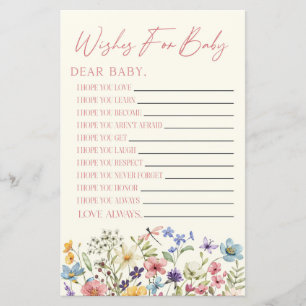 Papier Vœux Floraux de Fleur Sauvage Pour Jeu de Baby Sho