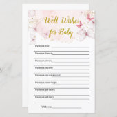 Papier Voeux papillon pour les jeux de Baby shower pour b (Devant / Derrière)