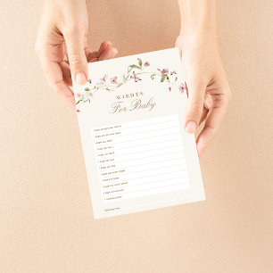 Papier Voeux pour Baby shower bébé jeu Bunny rose floral