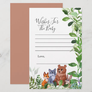 Papier Vœux pour bébé Amis de bébé de la forêt de Woodlan