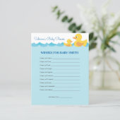 Papier Voeux pour bébé Baby shower à thème en caoutchouc  (Debout devant)