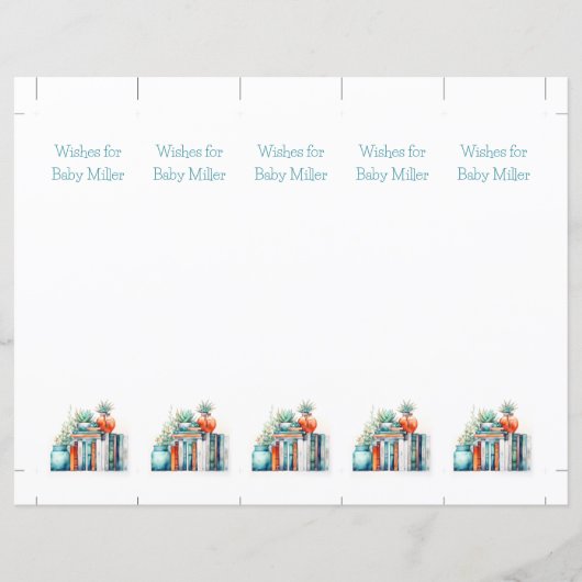 Papier Voeux pour bébé, Baby shower Keepsaké, Signet (Devant)