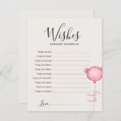 Papier Voeux pour bébé Beary rose mignon Baby shower jeu (Devant / Derrière)