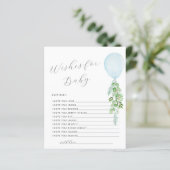 Papier Voeux pour Bébé Blue Balloon Baby shower Jeu (Debout devant)