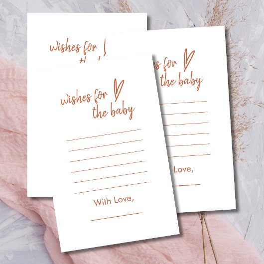 Papier Voeux pour bébé Boho Moderne Coeur Terracotta