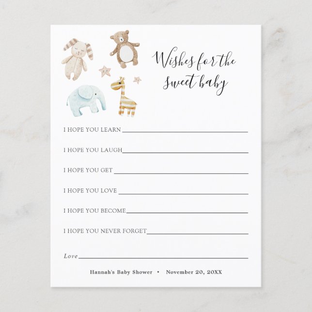 Papier Voeux pour bébé doux (Devant)