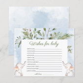 Papier Voeux Pour Bébé Elephant Blue Baby shower Jeu (Devant / Derrière)
